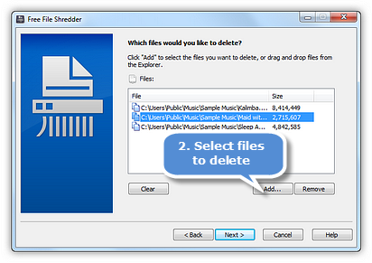 Choose File/Folder/Recycle Bin to Delete